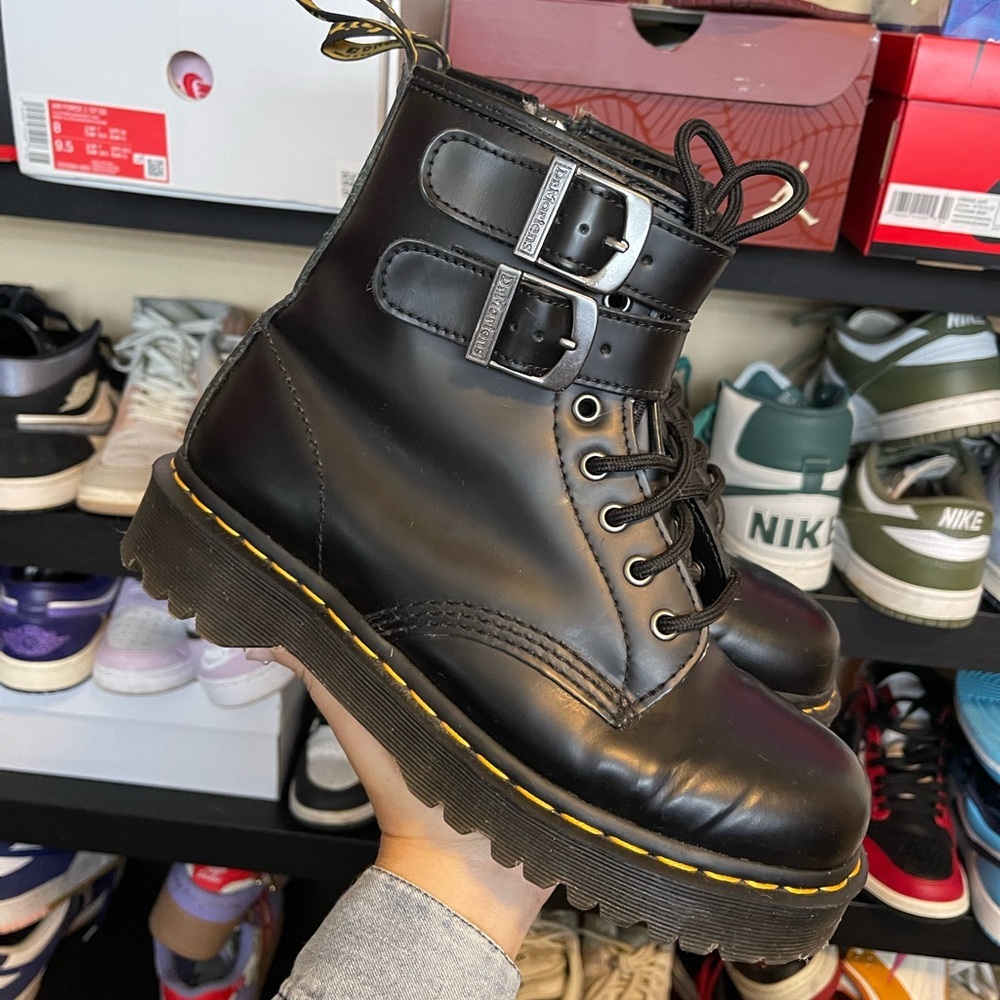 Black Doc Martens Double buckle boots